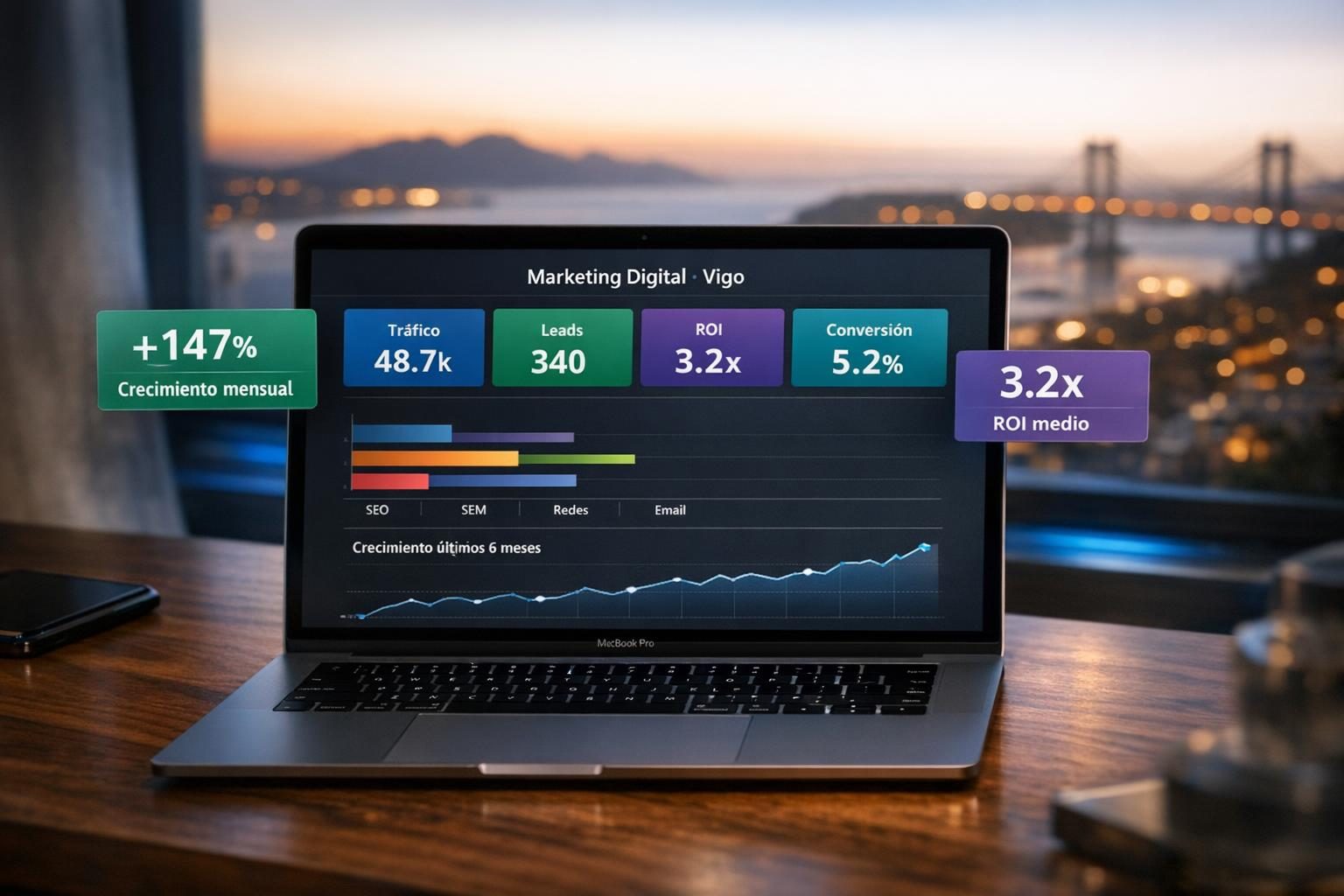Agencia de marketing digital en Vigo — Dashboard multicanal